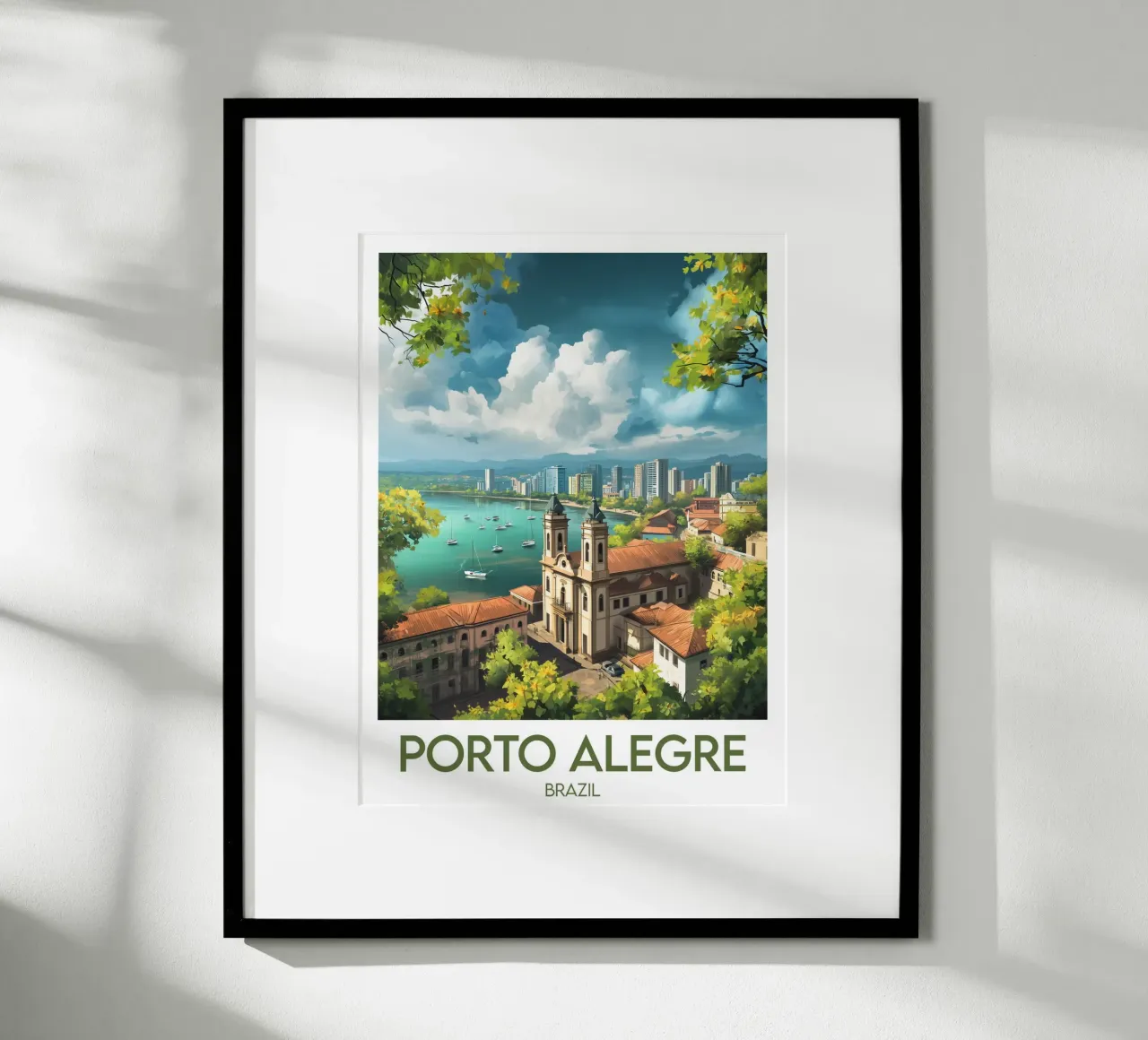 Affiche Porto Alegre poster con telaio in legno da Frame the World