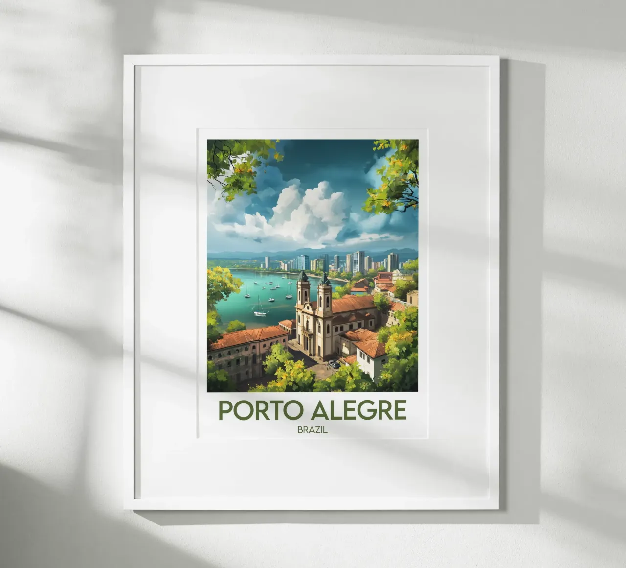 Affiche Porto Alegre poster con telaio in legno da Frame the World