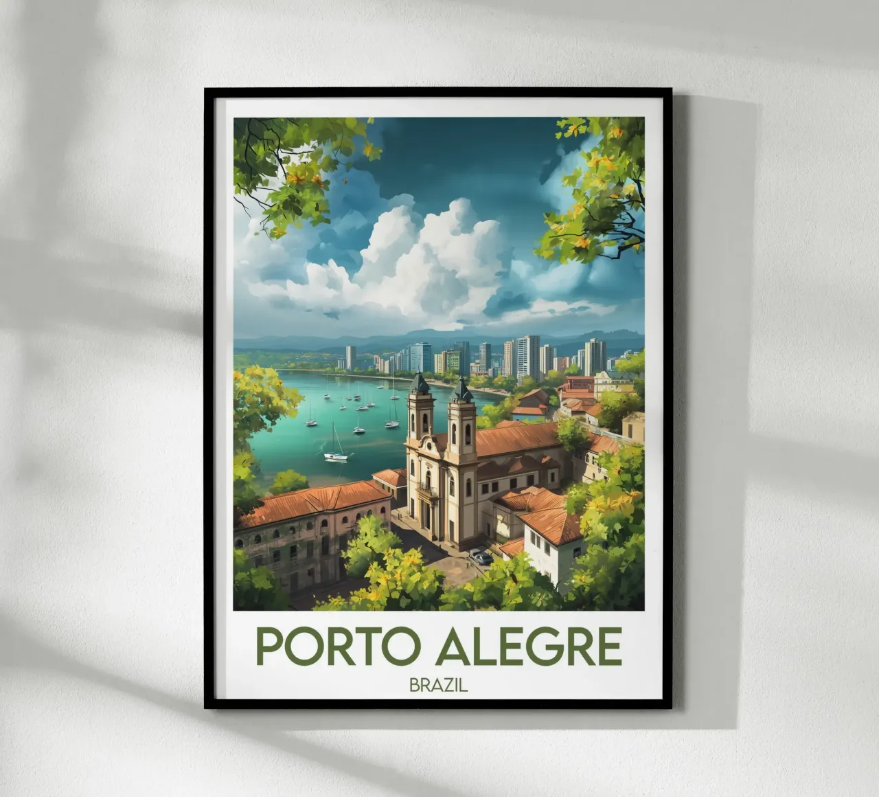Affiche Porto Alegre poster con telaio in legno da Frame the World