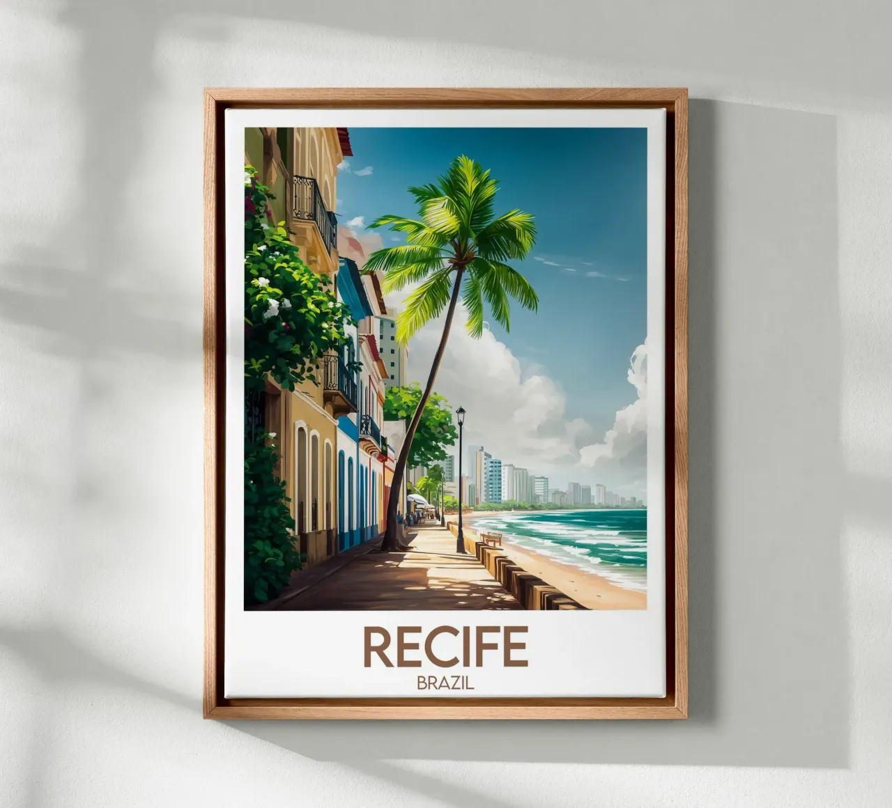 Affiche Recife tela con Cornice a cassetta da Frame the World