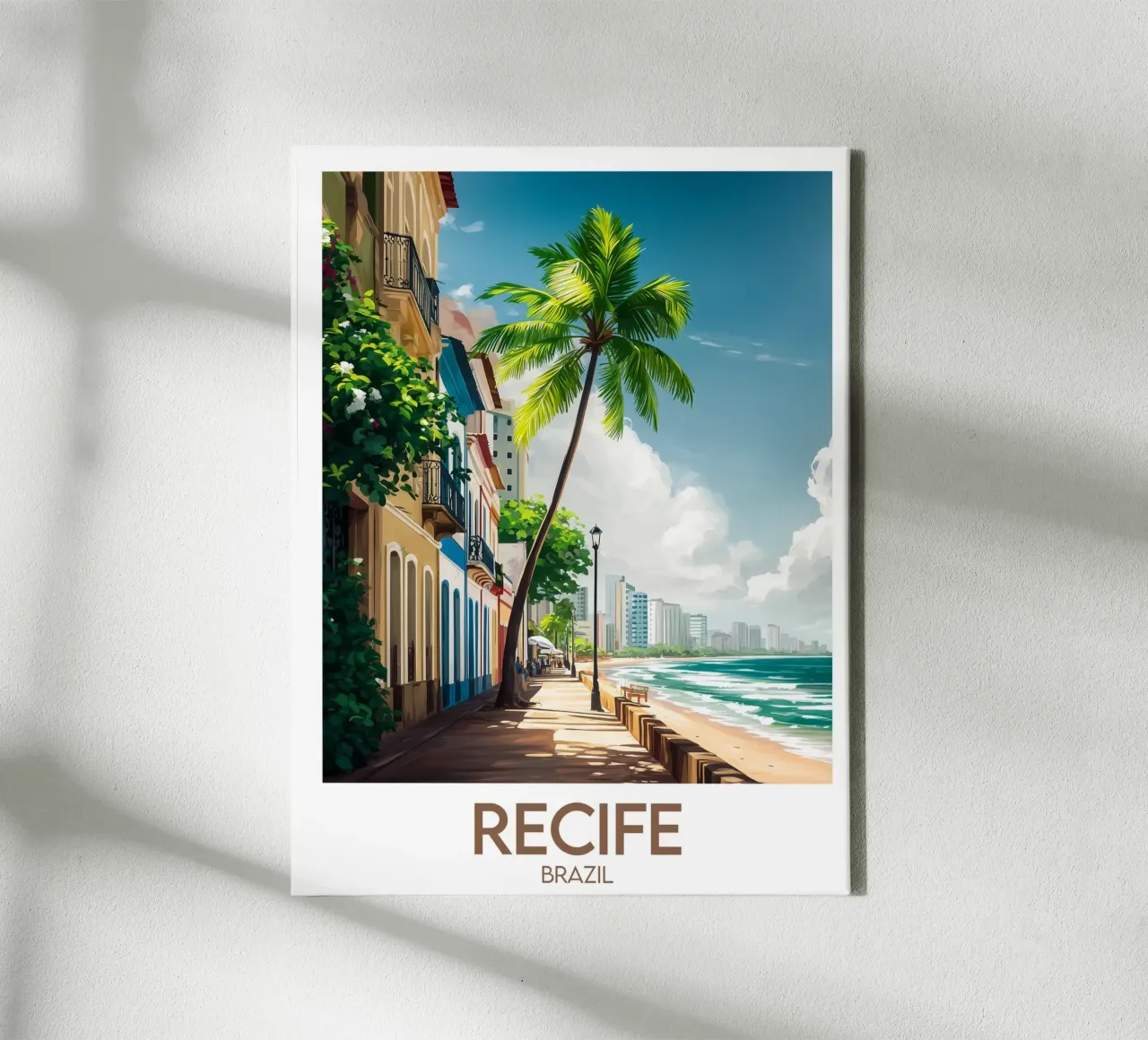 Affiche Recife tela con Cornice a cassetta da Frame the World