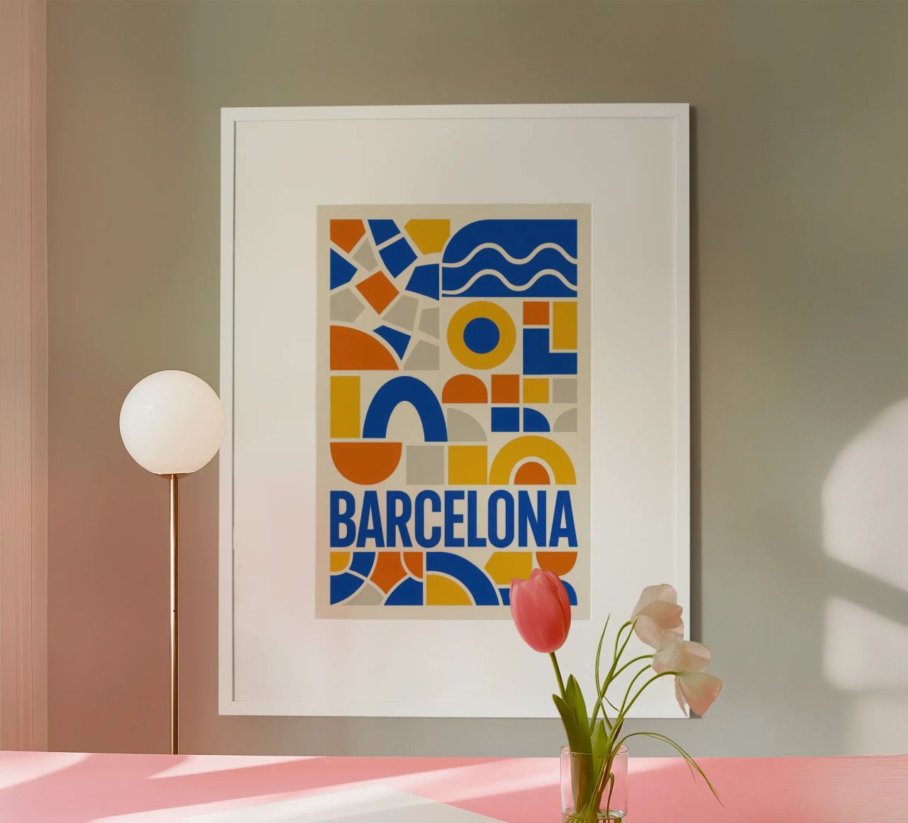 Barcelona - The solar mosaic of the Mediterranean poster by JETLAG | affiches voyage