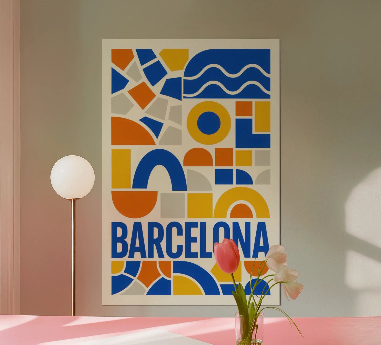 Barcelona - The solar mosaic of the Mediterranean poster by JETLAG | affiches voyage