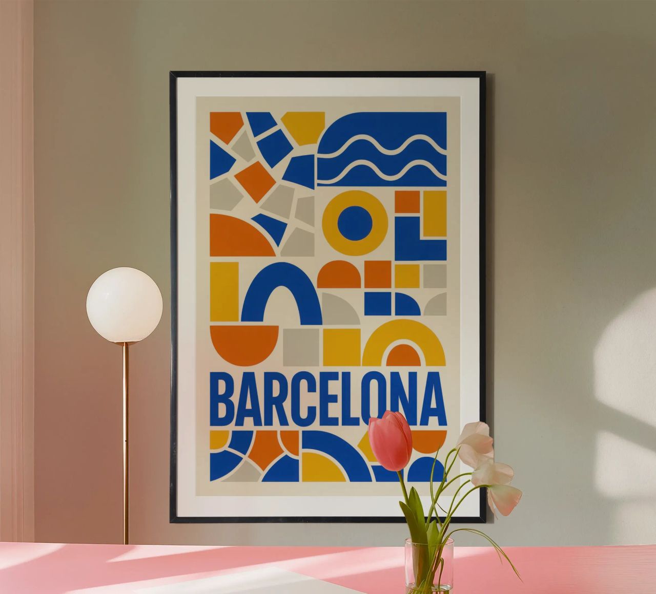 Barcelona - The solar mosaic of the Mediterranean poster by JETLAG | affiches voyage