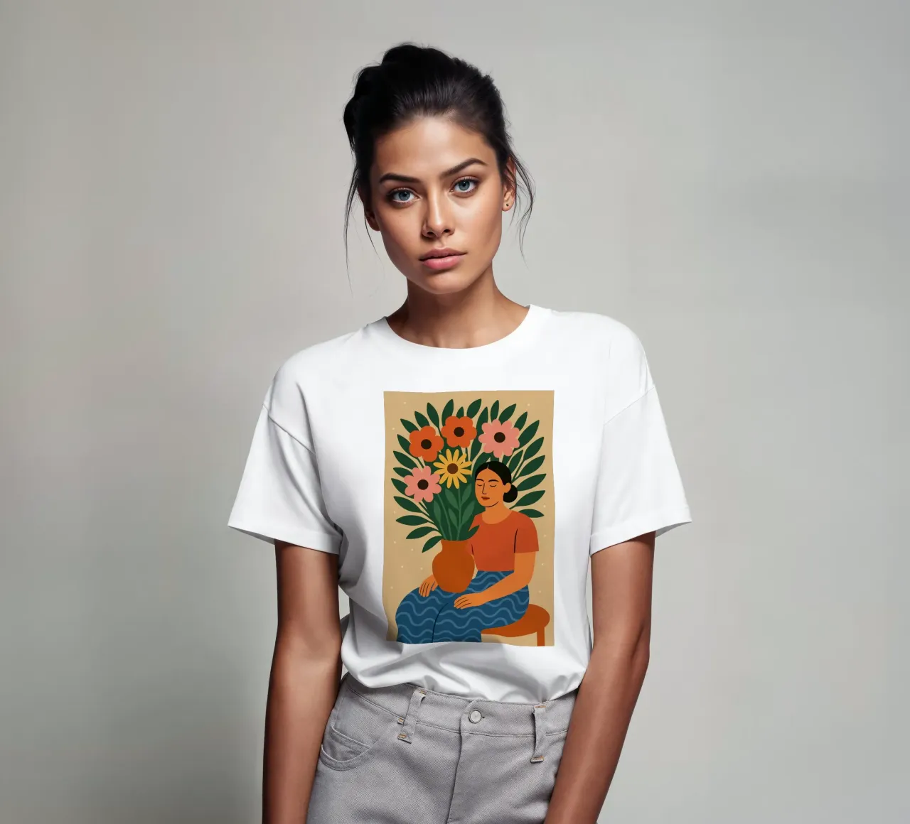 Sit with flowers t-shirt da Studio M