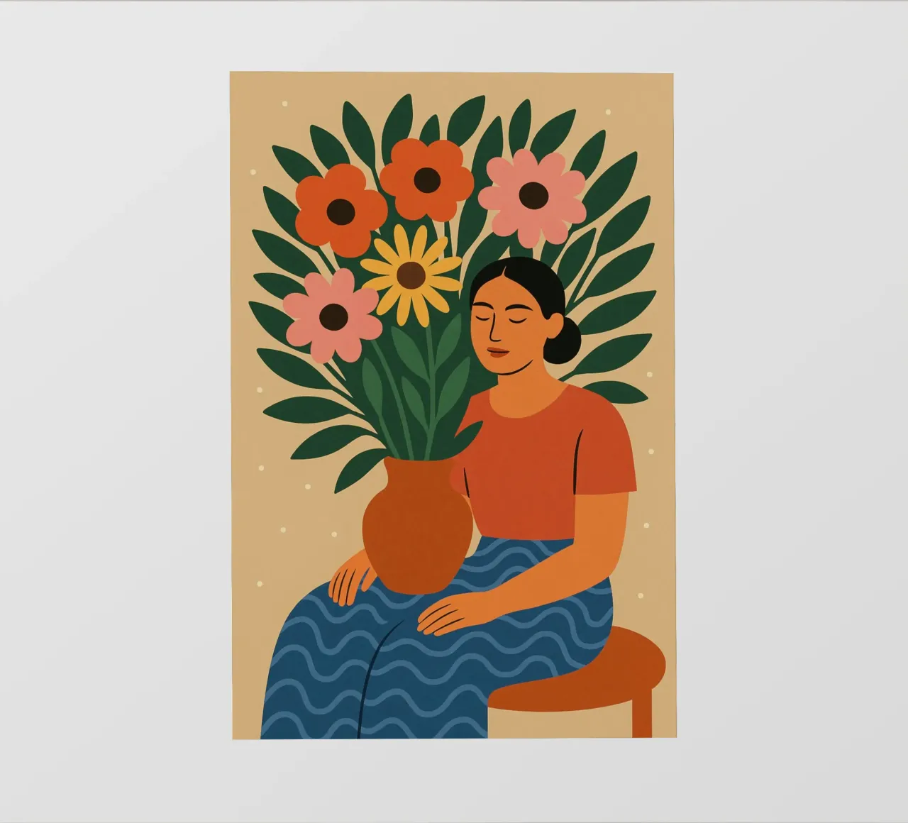 Sit with flowers telo in pvc da Studio M