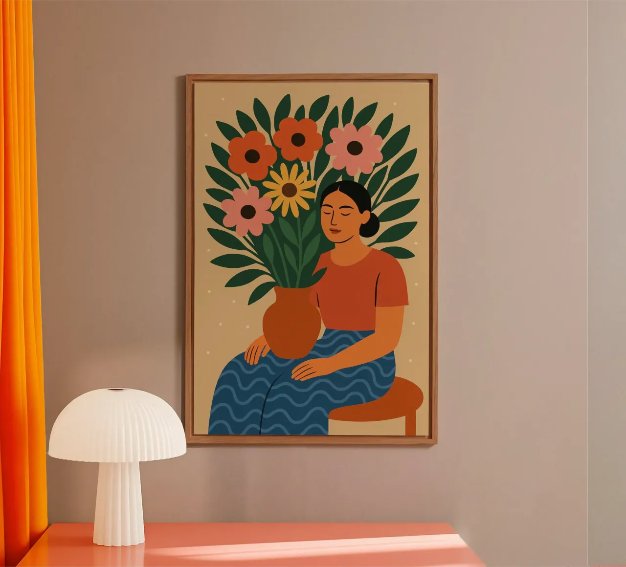 Sit with flowers alluminio dibond da Studio M