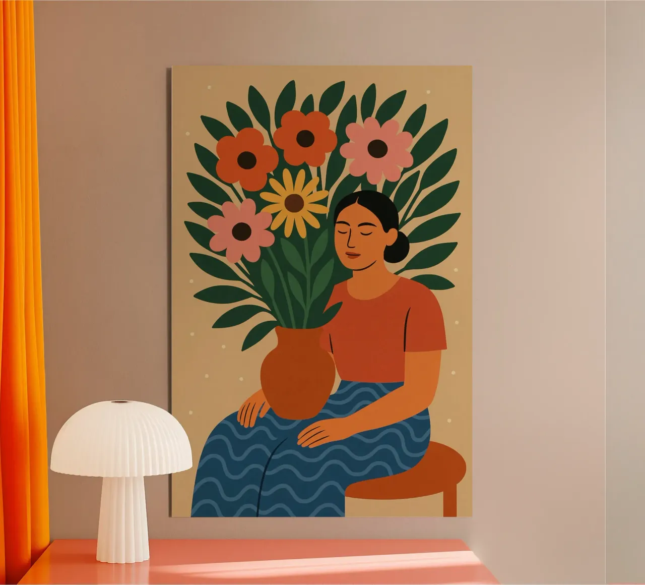 Sit with flowers alluminio dibond da Studio M