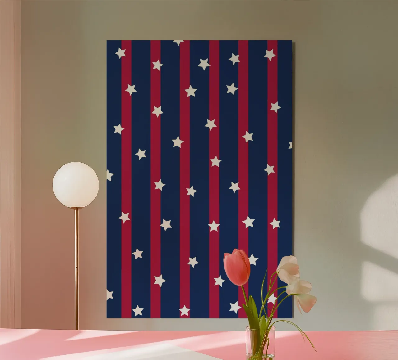 Striscia di stelle rossa alluminio dibond da galihstudio