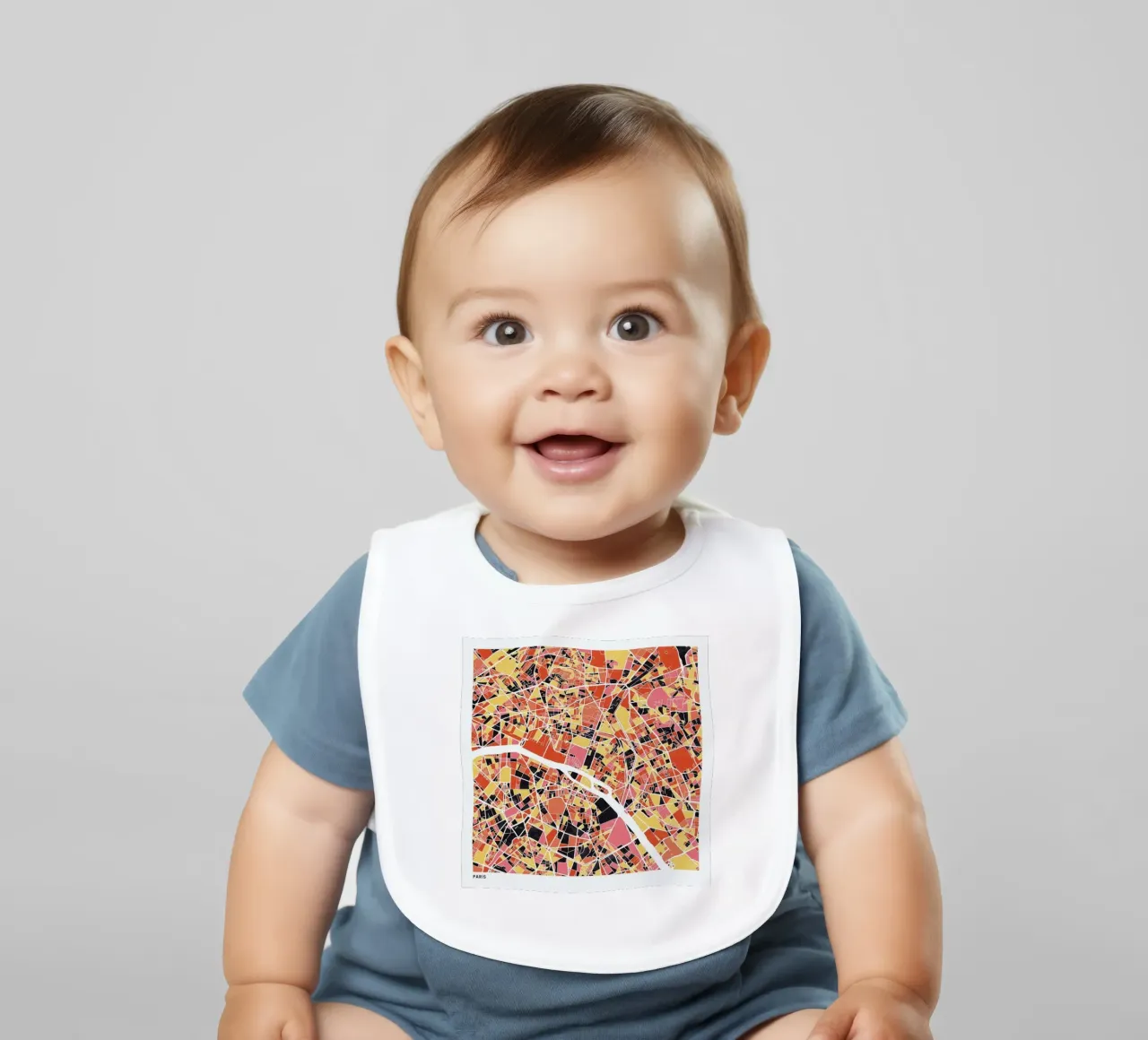 Paris II baby bib by The Cartography Collection
