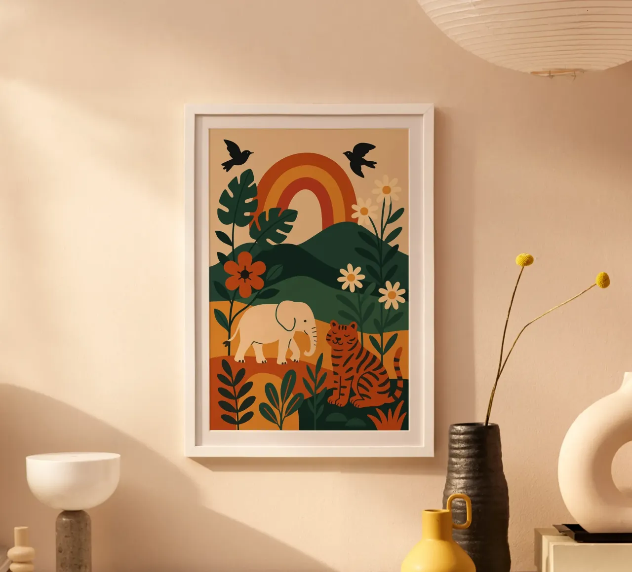 Jungle Friends poster con telaio in legno da Studio M