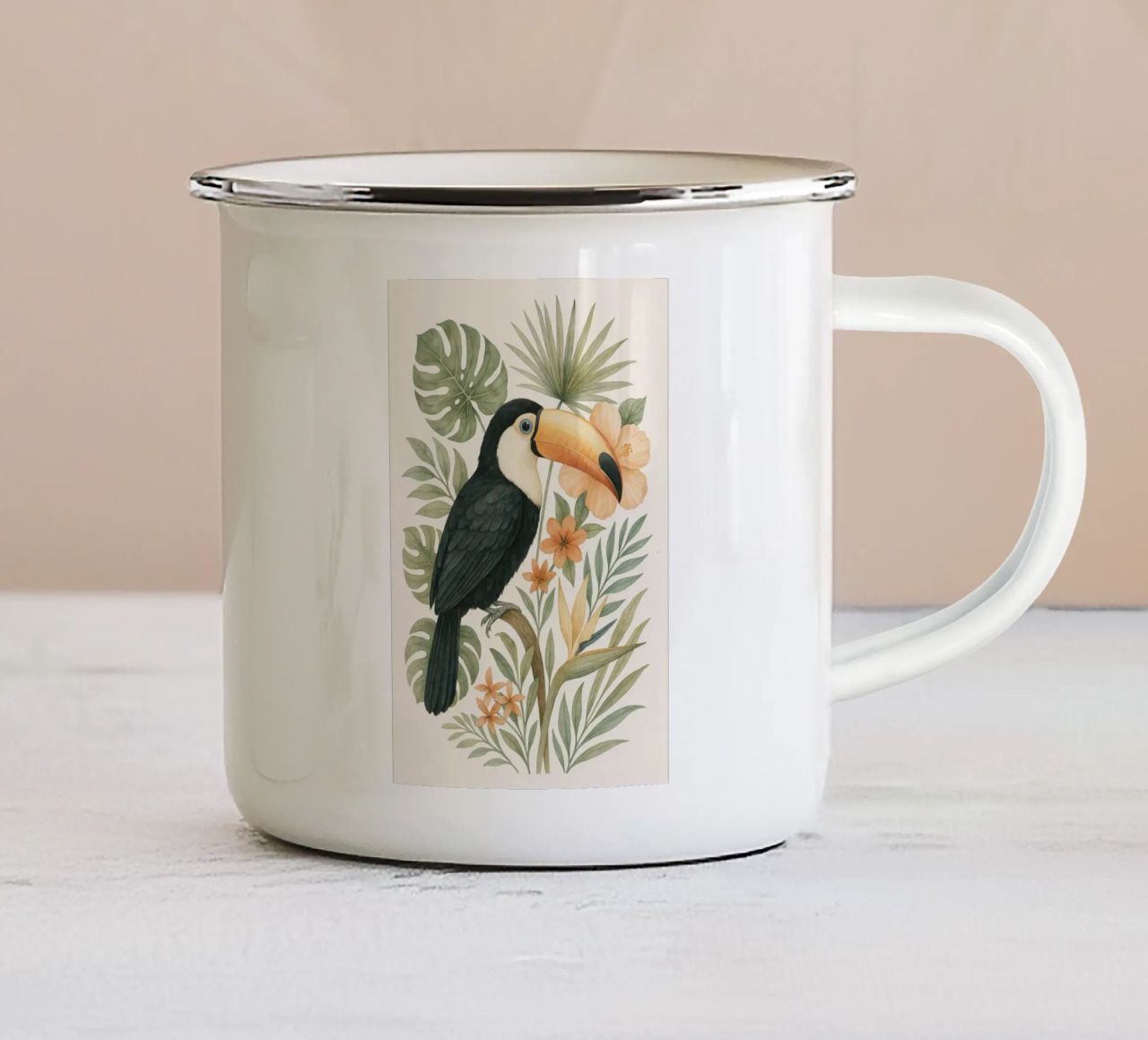 Tropical Toucan tazza in smalto da Studio M
