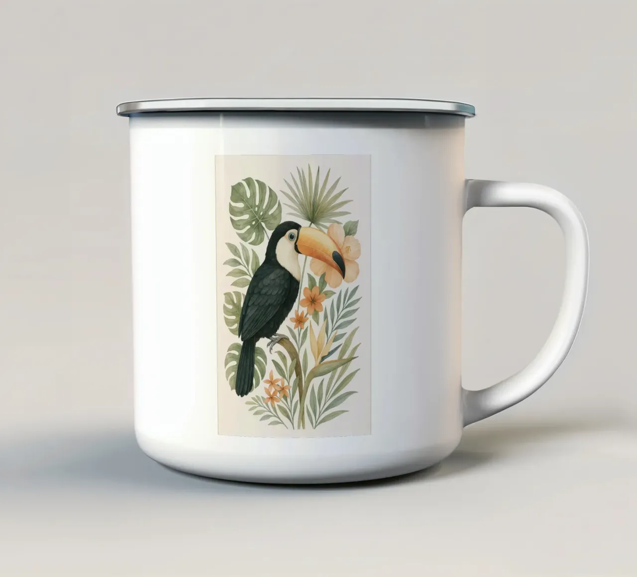 Tropical Toucan tazza in smalto da Studio M