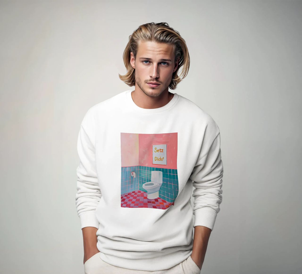 WC Badezimmer, Setz dich Sweatshirt von Carinaprint