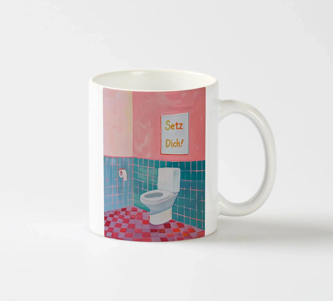 WC Badezimmer, Setz dich Keramik Tasse von Carinaprint