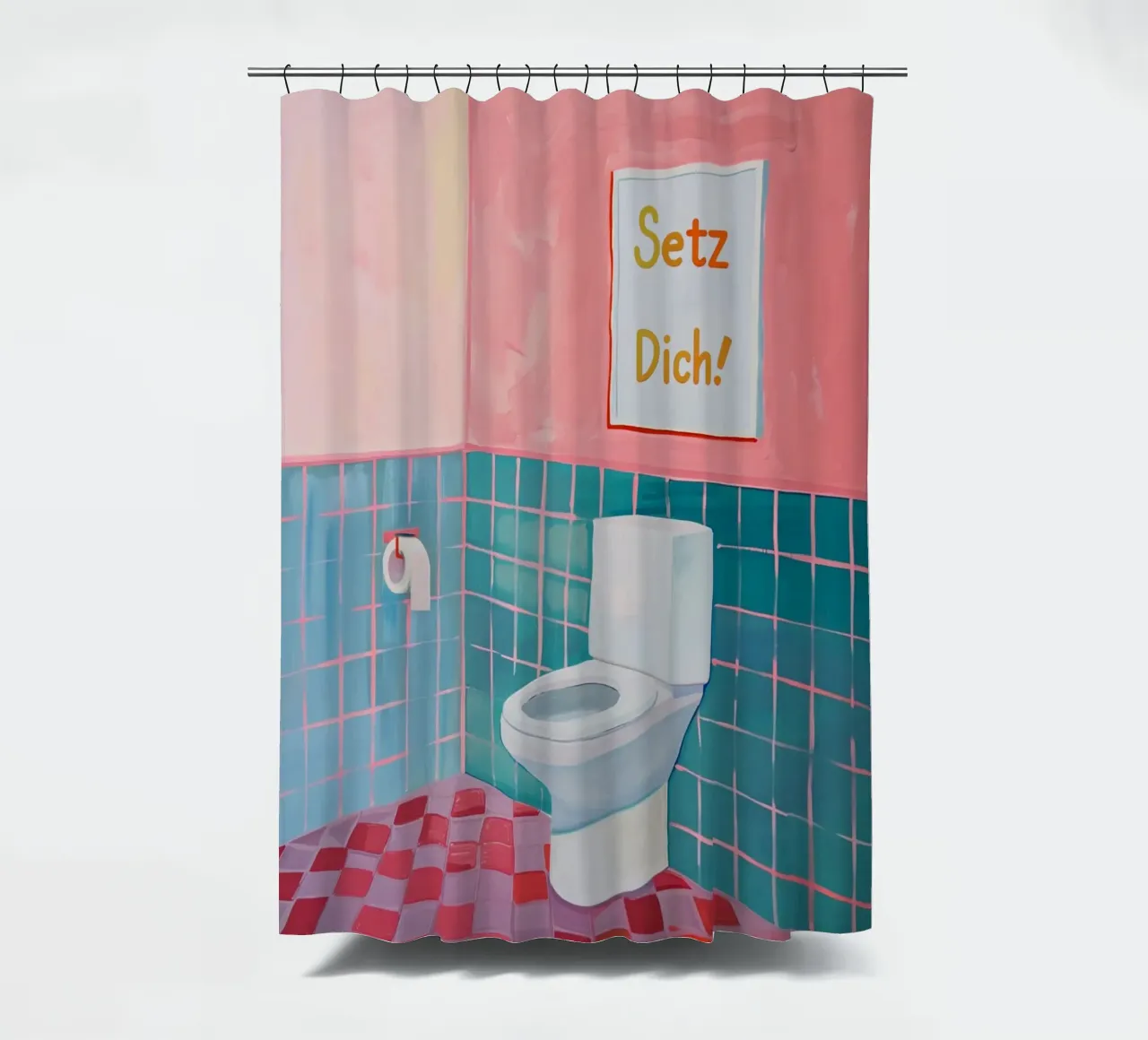 WC Badezimmer, Setz dich Duschvorhang von Carinaprint