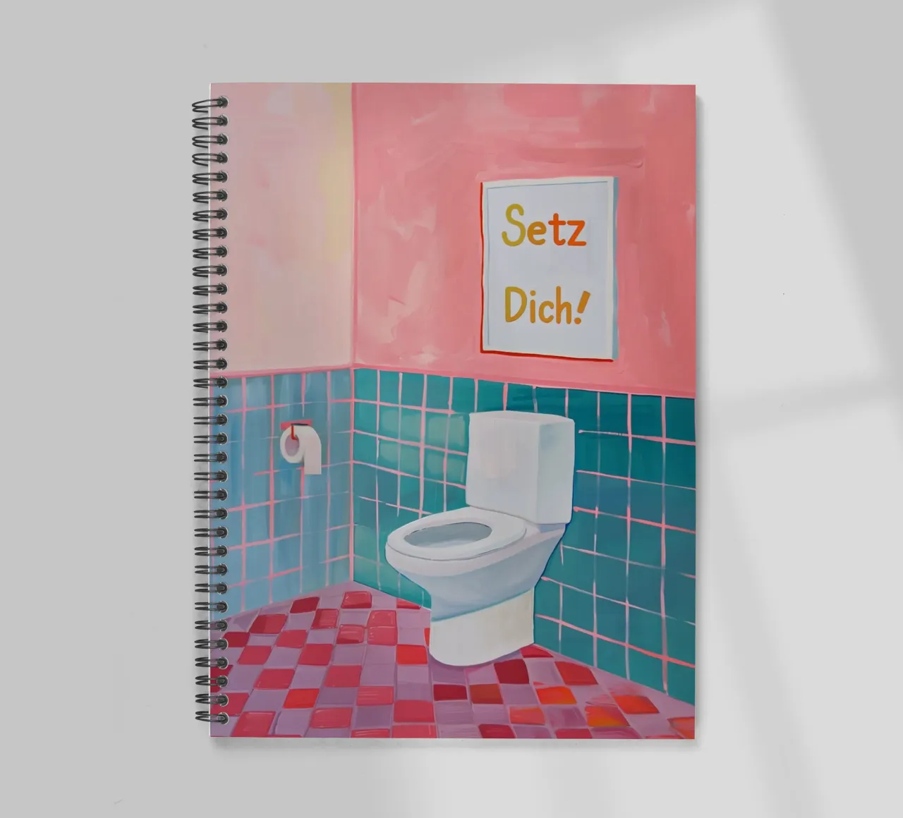 WC Baño, Siéntate cuaderno de espiral de Carinaprint