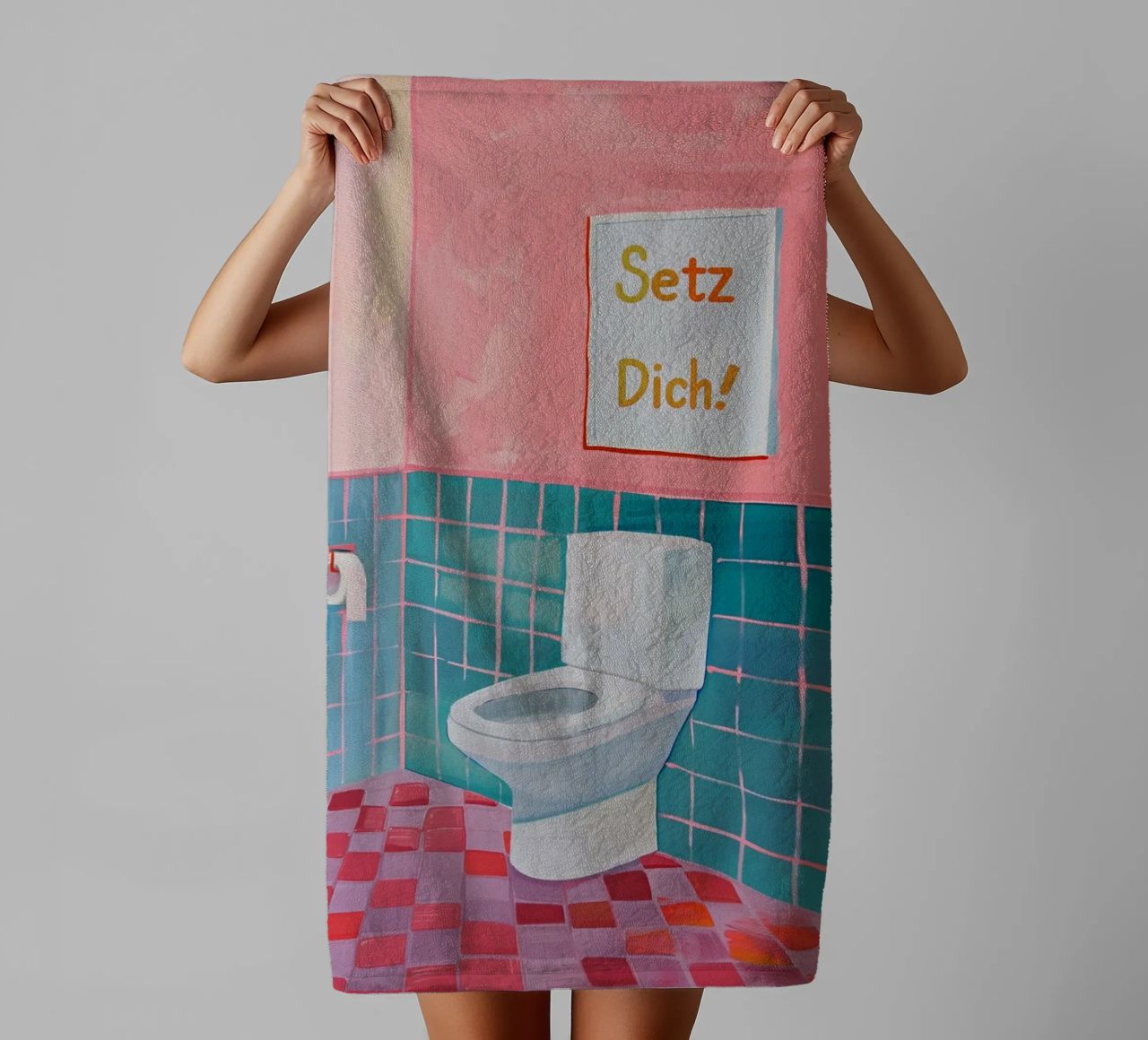 WC Badezimmer, Setz dich Handtuch von Carinaprint