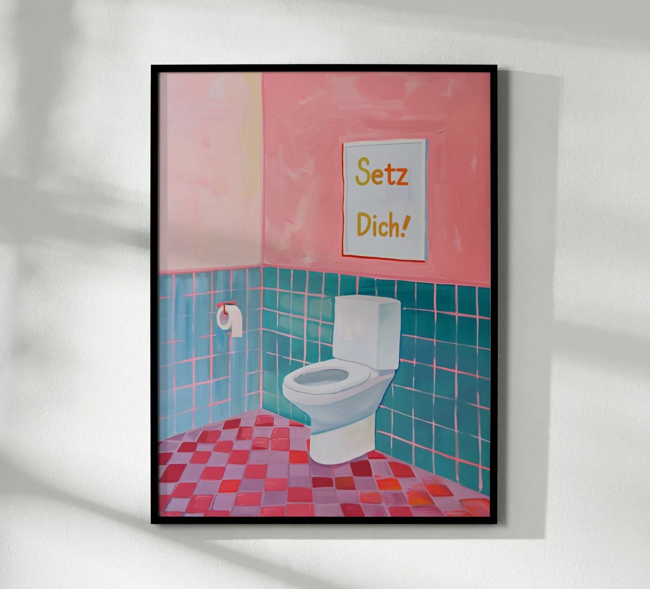 WC Badezimmer, Setz dich Poster von Carinaprint