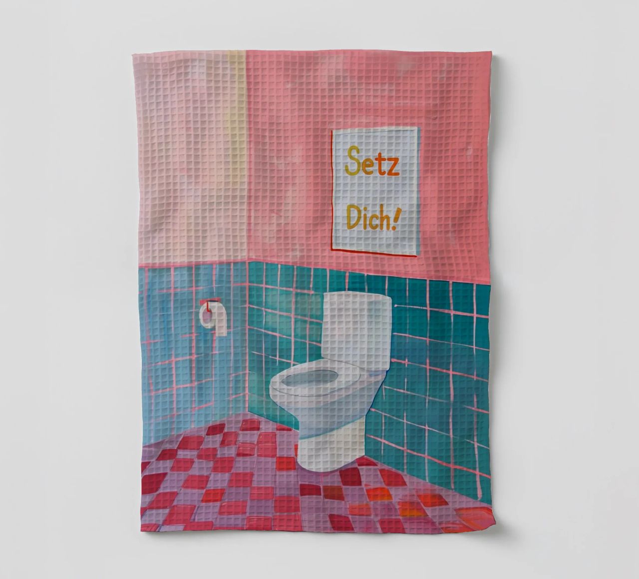 WC Badezimmer, Setz dich Geschirrtuch von Carinaprint