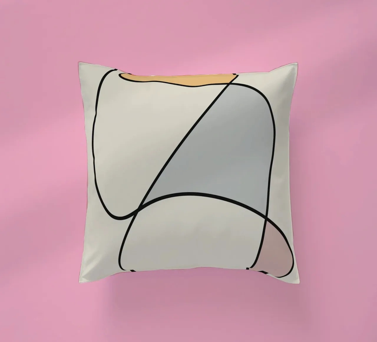 Minimal graceful line art abstract 11 decorative cushion by Little Dean