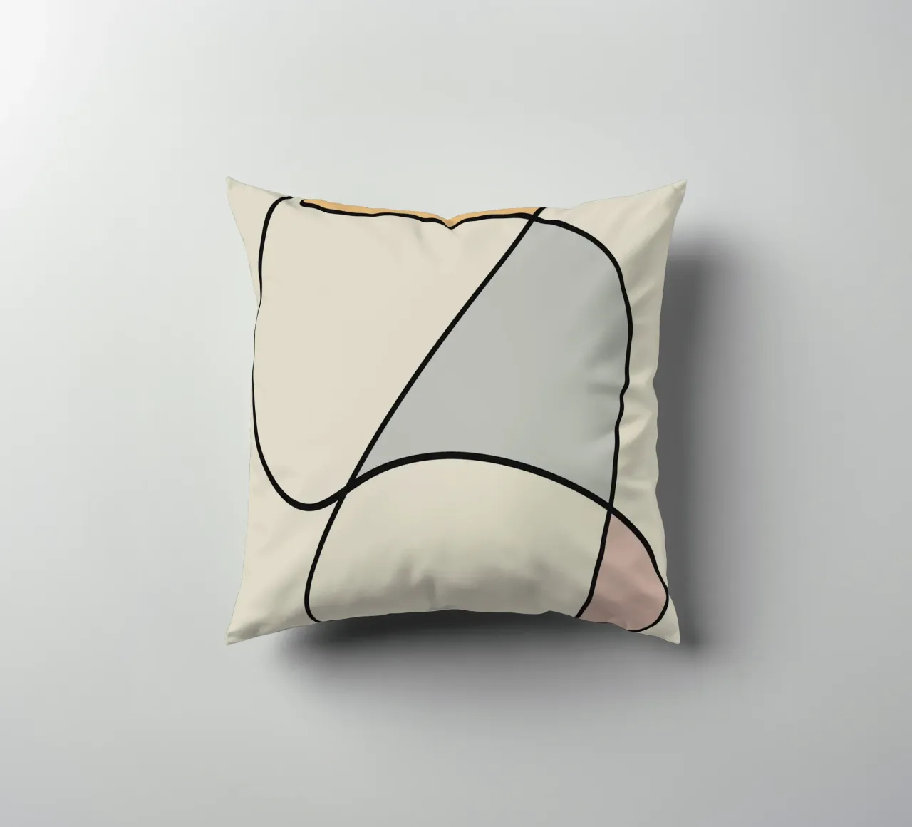 Minimal graceful line art abstract 11 decorative cushion by Little Dean