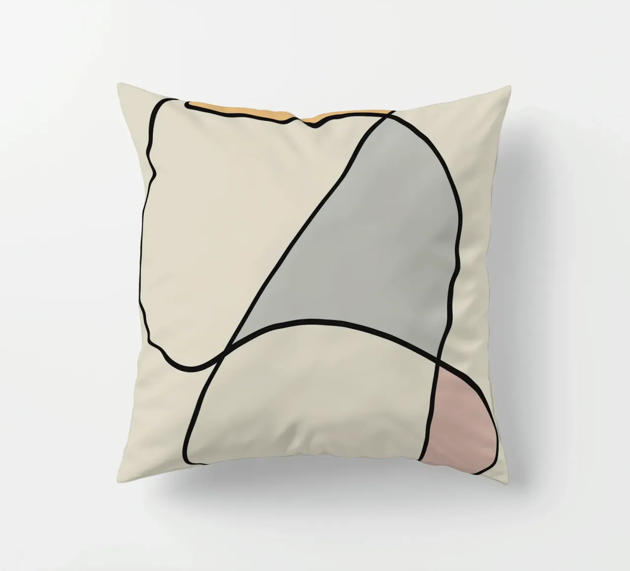 Minimal graceful line art abstract 11 cuscino da Little Dean