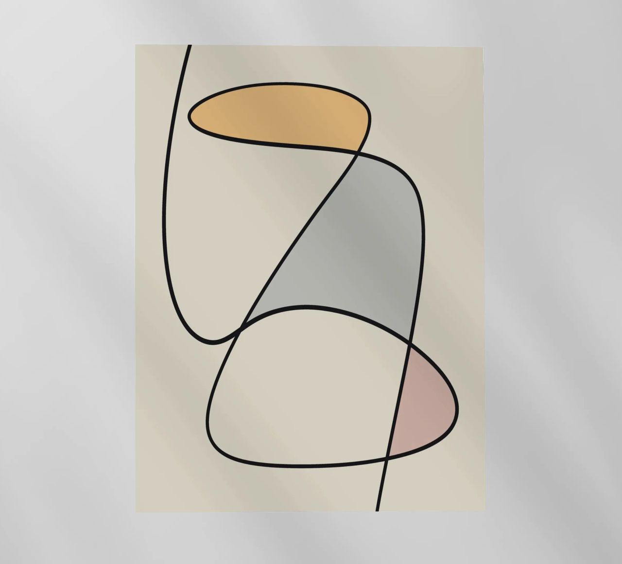 Minimal graceful line art abstract 11 pellicola backlit da Little Dean