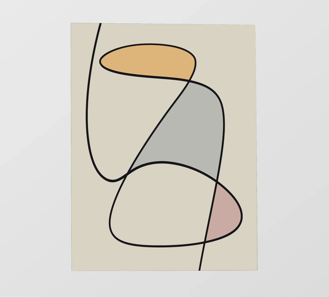Minimal graceful line art abstract 11 pellicola backlit da Little Dean