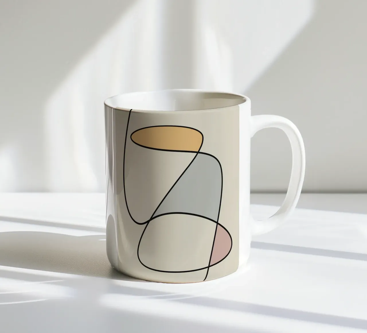 Dessin au trait minimaliste et gracieux abstrait 11 mug en céramique de Little Dean