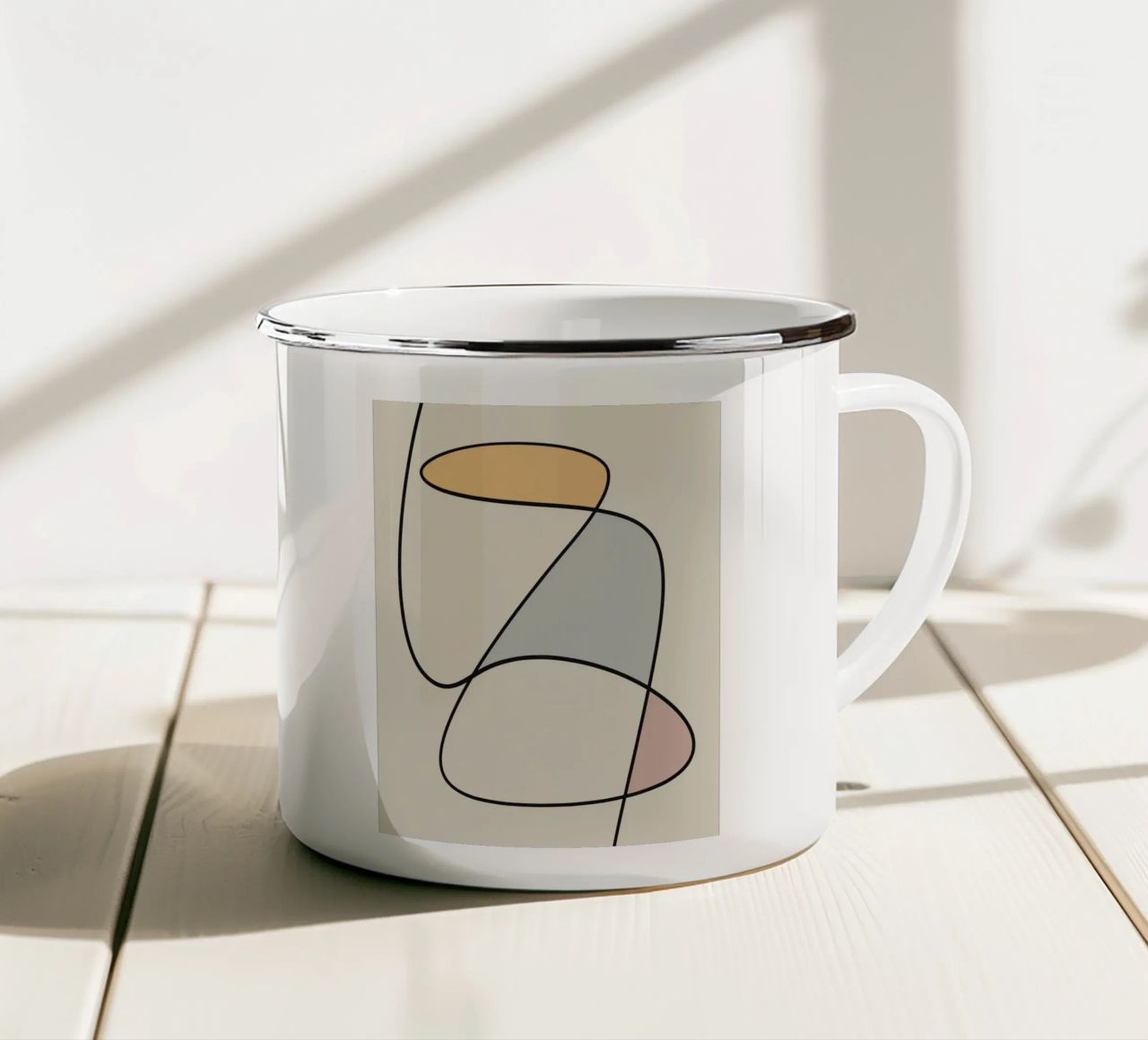Minimal graceful line art abstract 11 tazza in smalto da Little Dean