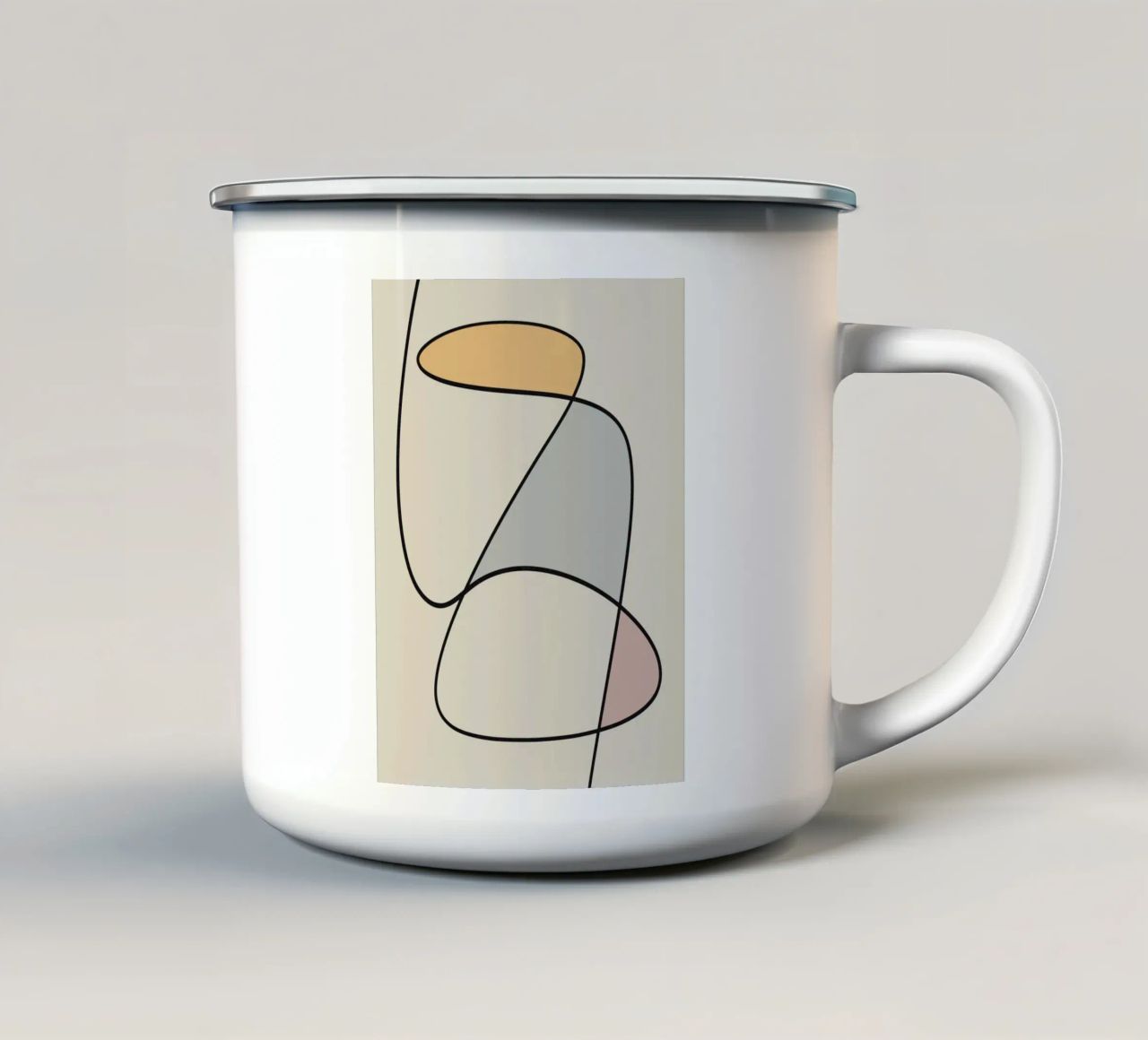 Minimal graceful line art abstract 11 tazza in smalto da Little Dean