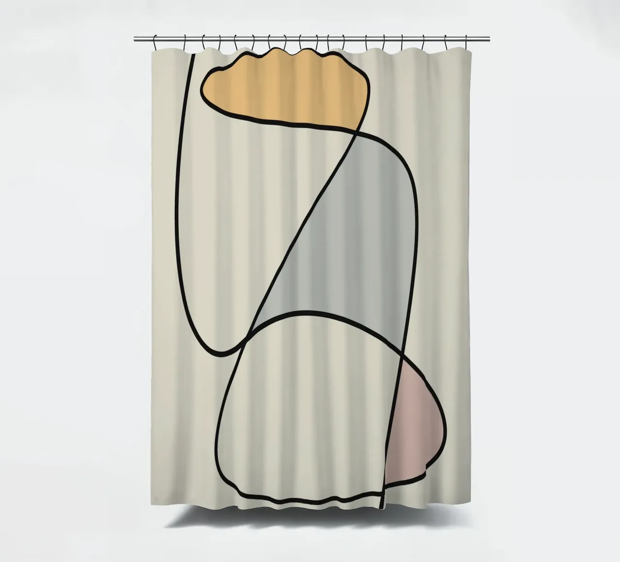 Minimale anmutige Linie Kunst abstrakt 11 Duschvorhang von Little Dean