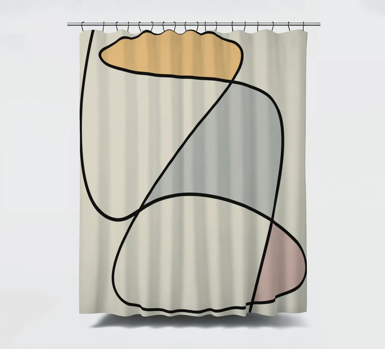 Minimale anmutige Linie Kunst abstrakt 11 Duschvorhang von Little Dean