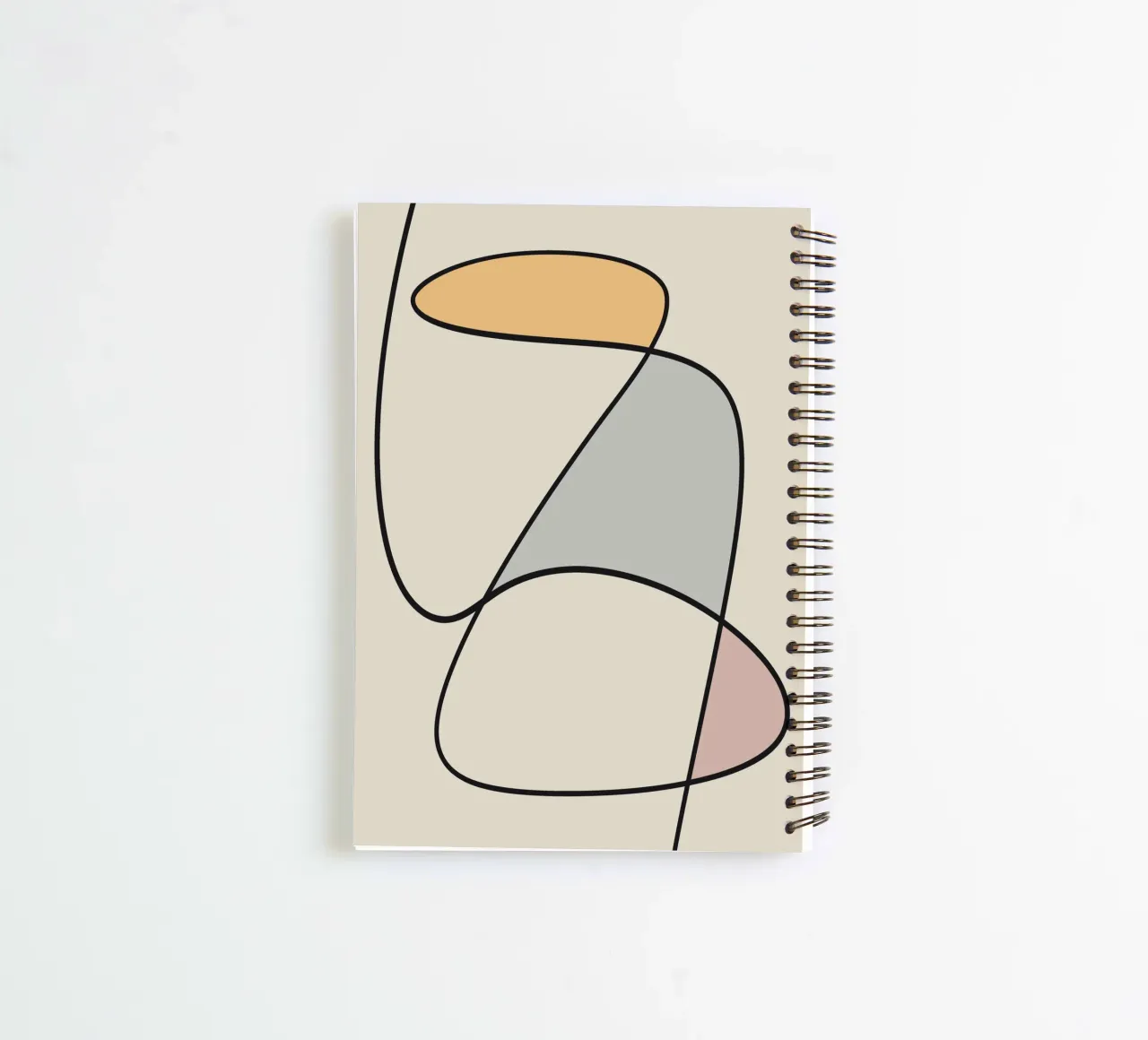 Minimal graceful line art abstract 11 spiral notebook by Little Dean