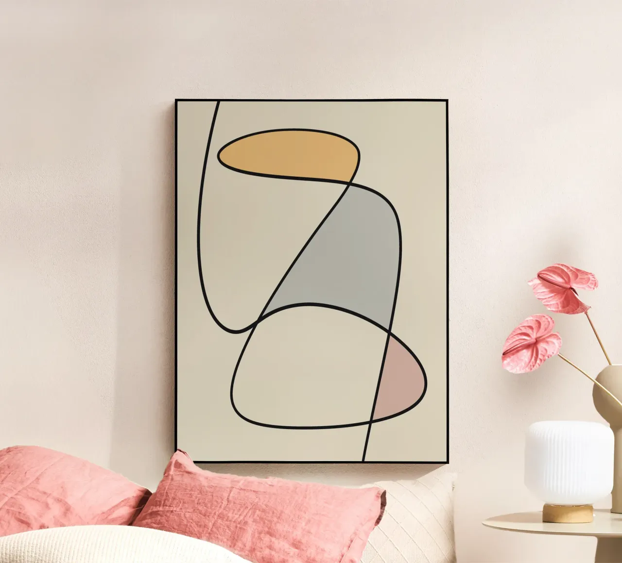 Minimal graceful line art abstract 11 acrylic glass by Little Dean