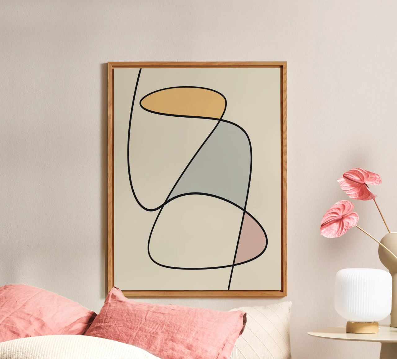 Minimal graceful line art abstract 11 alluminio dibond da Little Dean