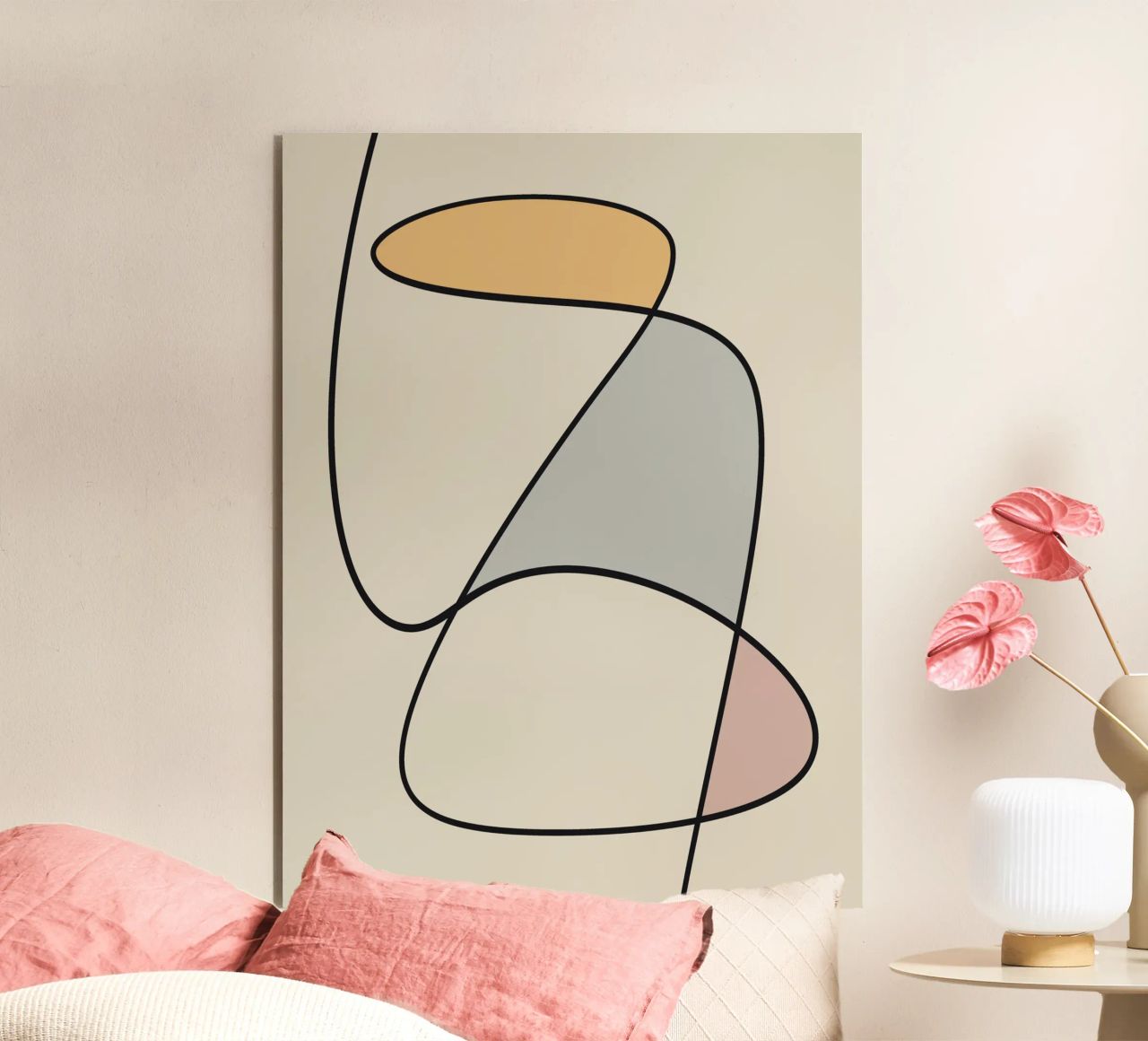 Minimal graceful line art abstract 11 alluminio dibond da Little Dean