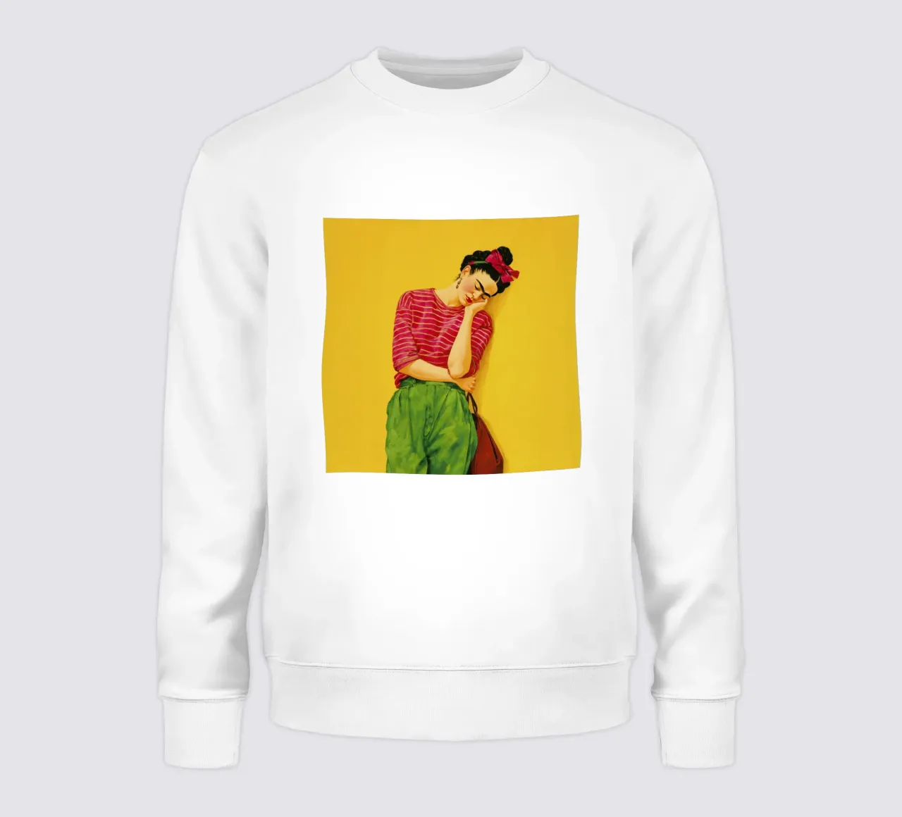 Ragazza messicana alla moda con camicia a righe su giallo felpa da Modern Muse