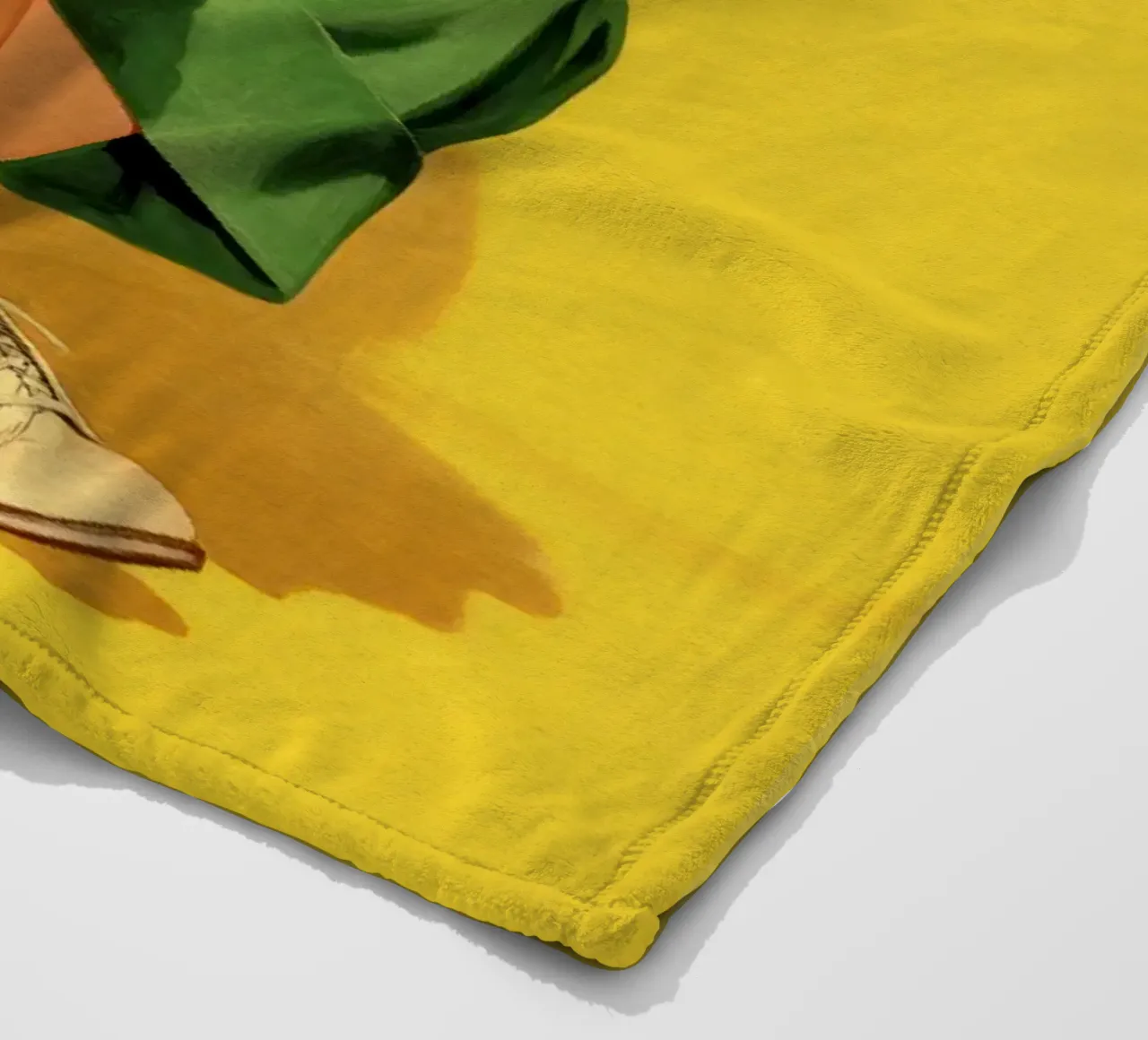 Ragazza messicana a righe con fiocco, opera d'arte retrò di tendenza coperta in pile da Modern Muse
