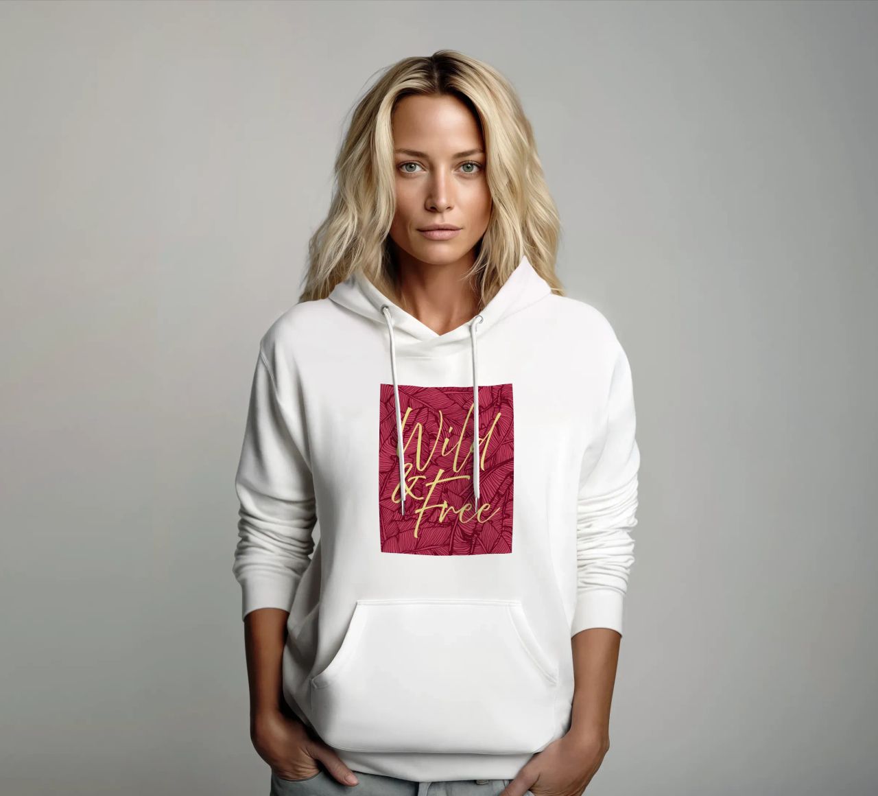 Wild & Free Bold Version felpa con cappuccio da designdn