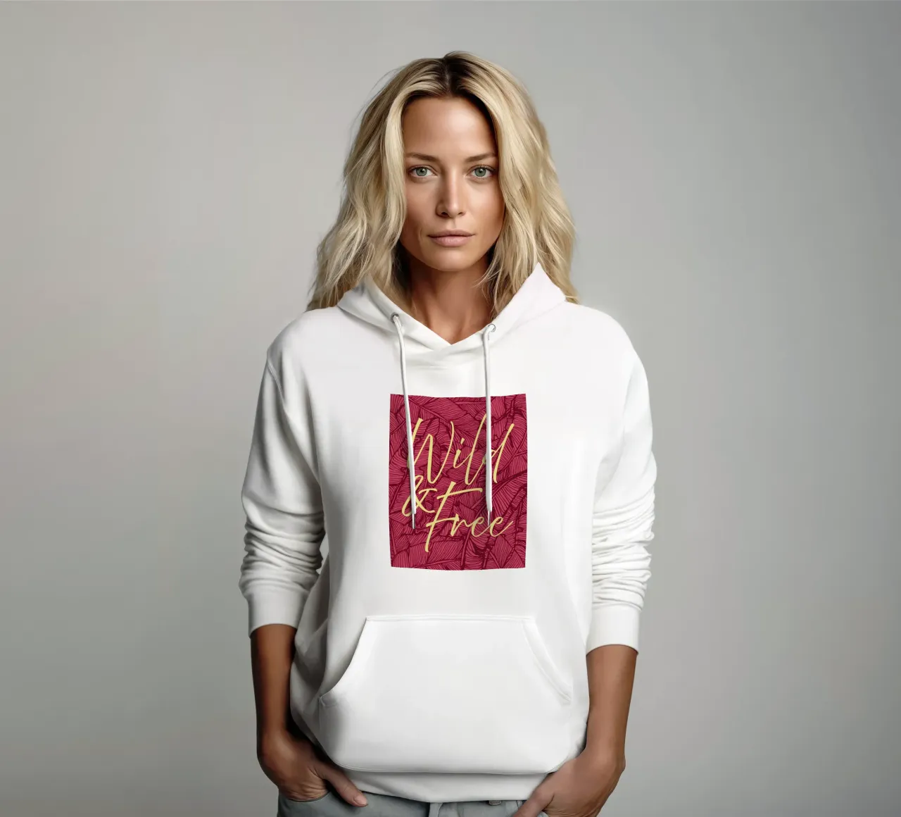 Wild & Free Bold Version felpa con cappuccio da designdn