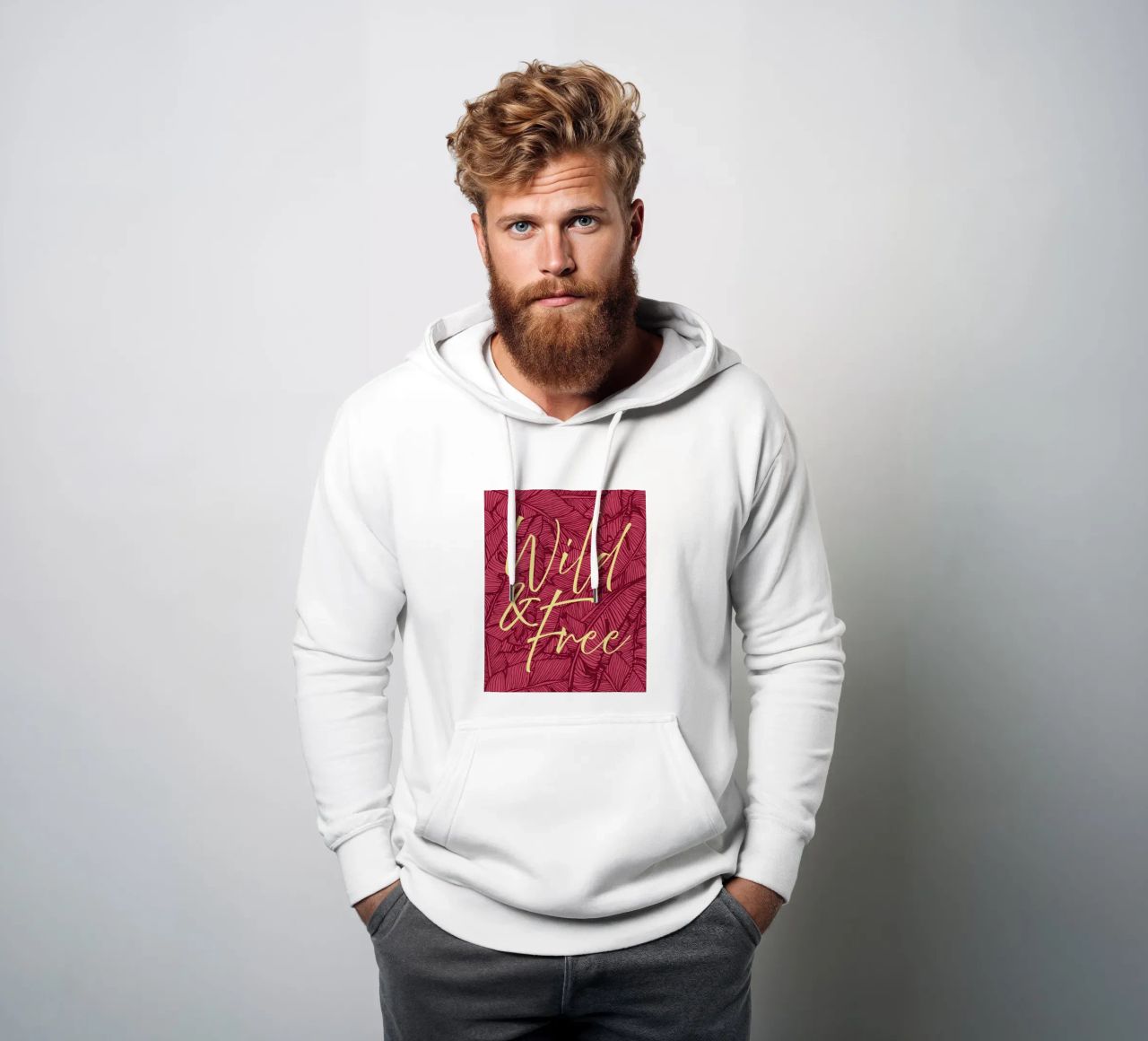 Wild & Free Bold Version felpa con cappuccio da designdn