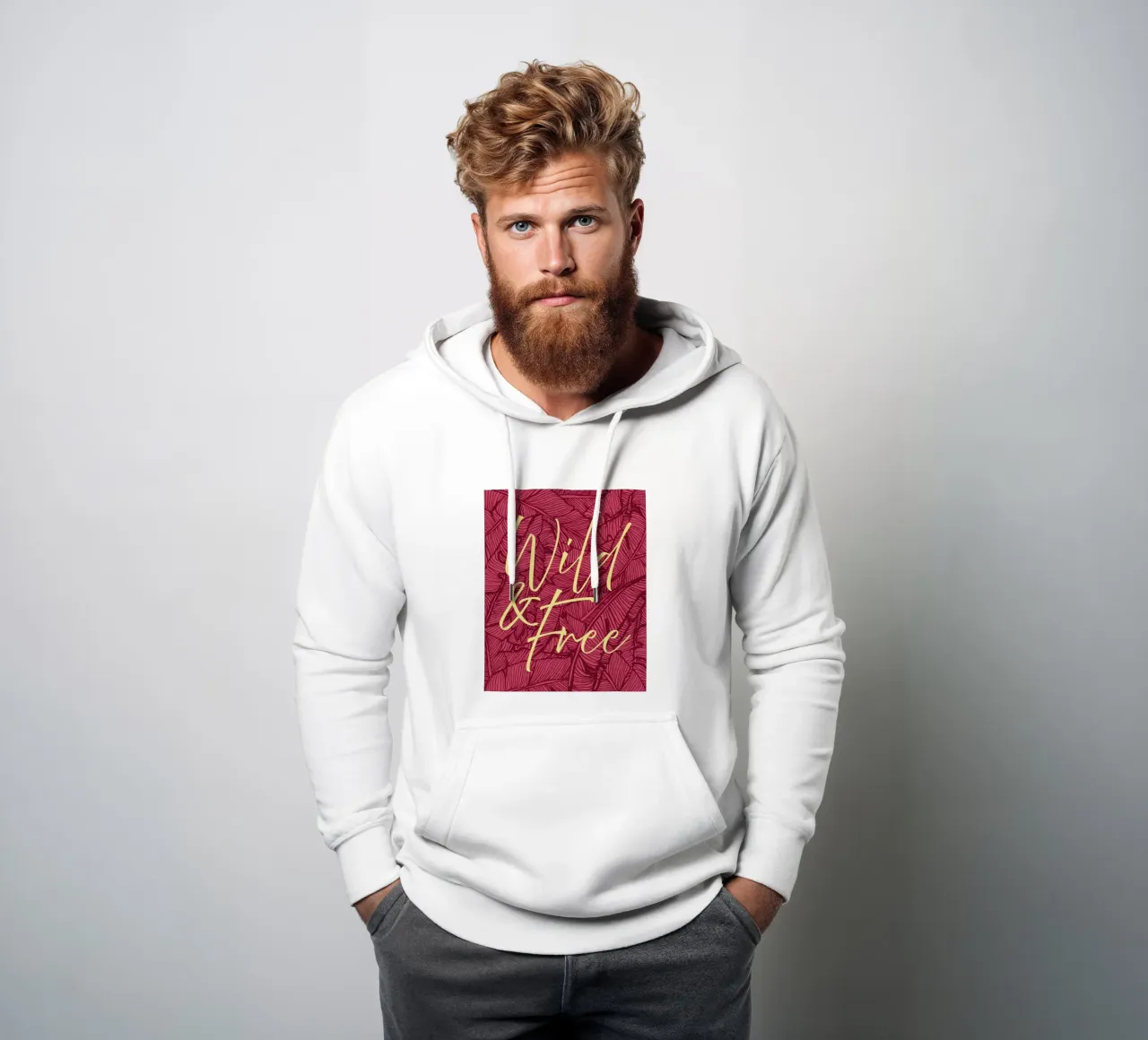 Wild & Free Bold Version felpa con cappuccio da designdn
