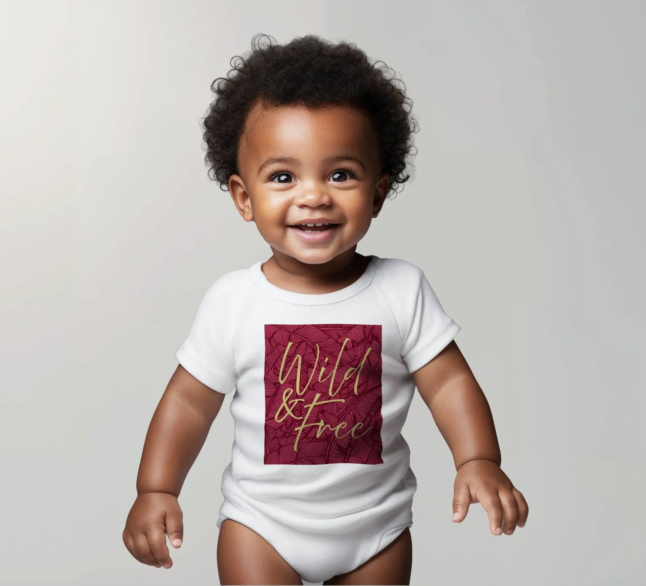 Wild & Free Bold Version body neonato maniche corte da designdn