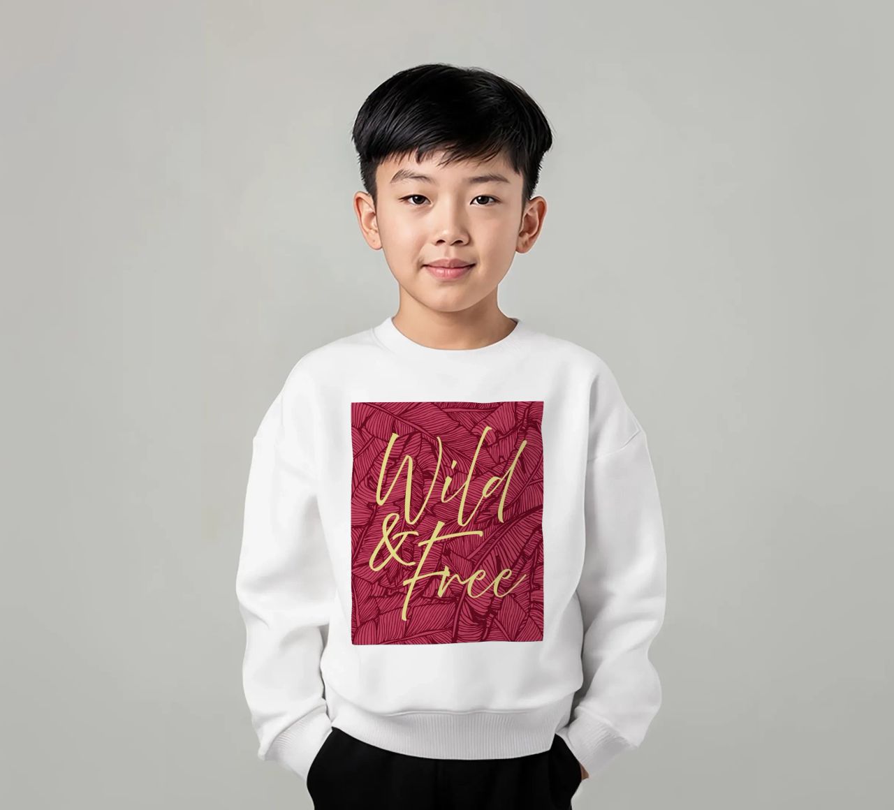 Wild & Free Bold Version felpa bambino da designdn