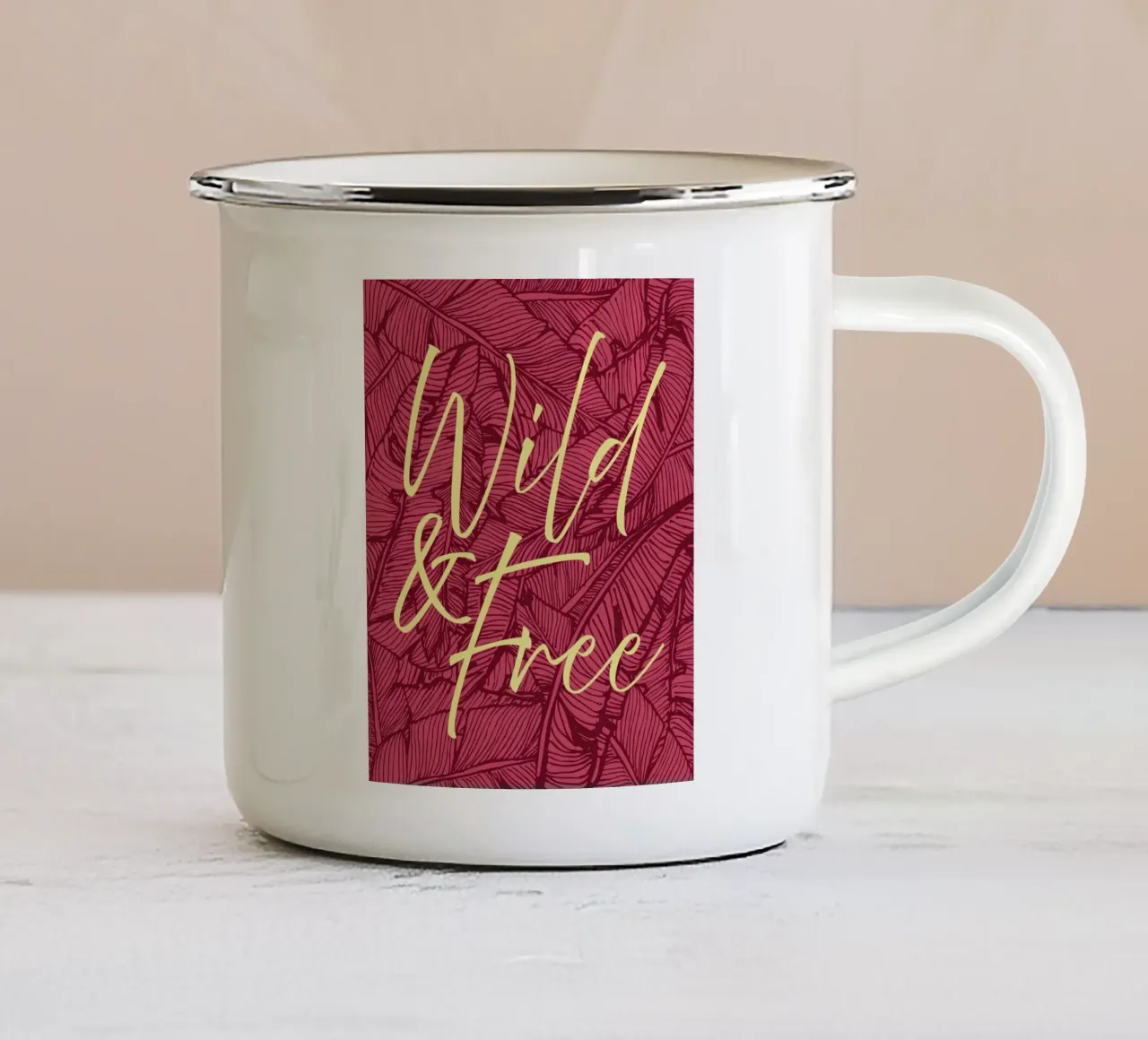 Wild & Free Bold Version emaille mok van designdn