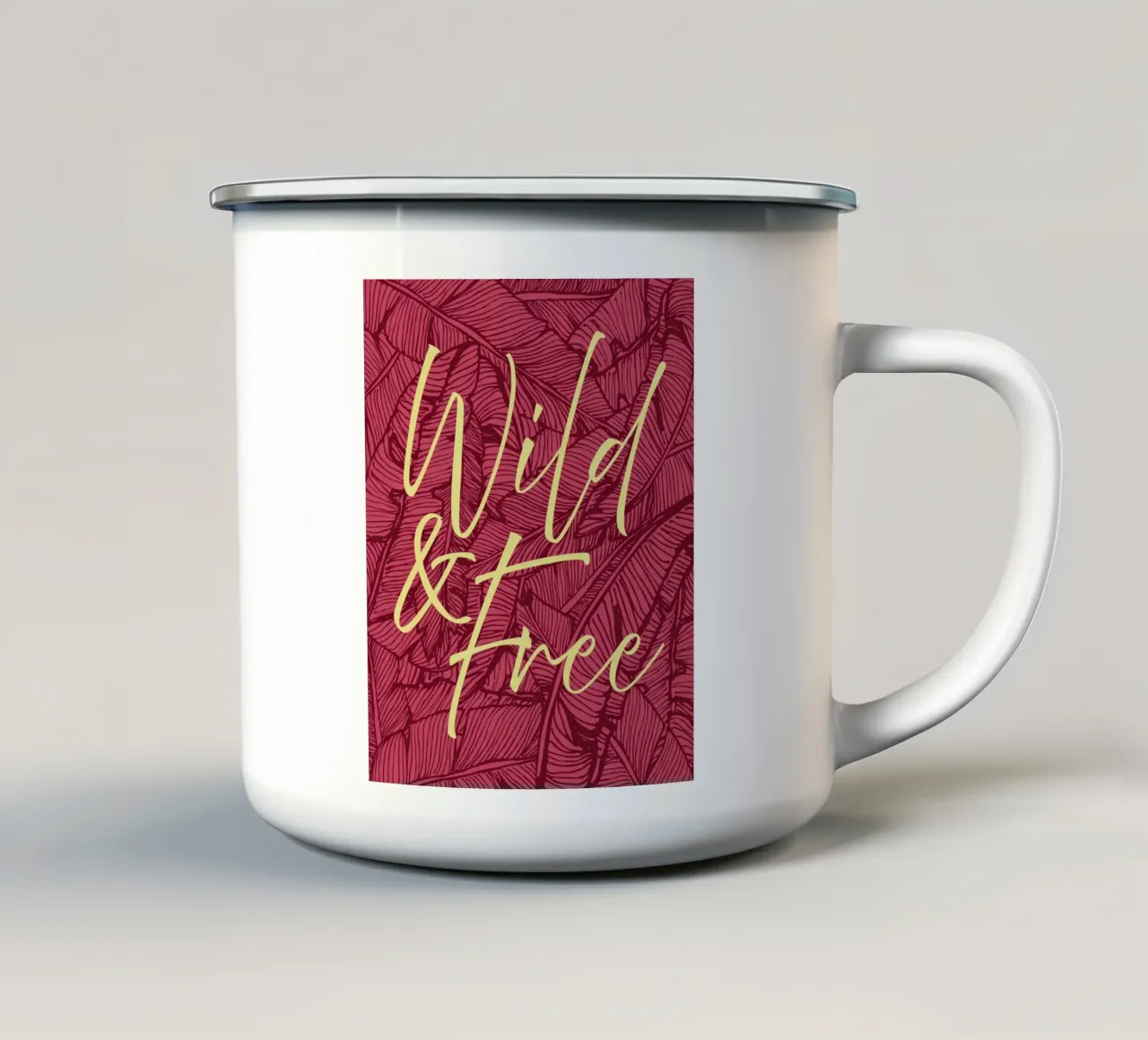 Wild & Free Bold Version enamel mug by designdn