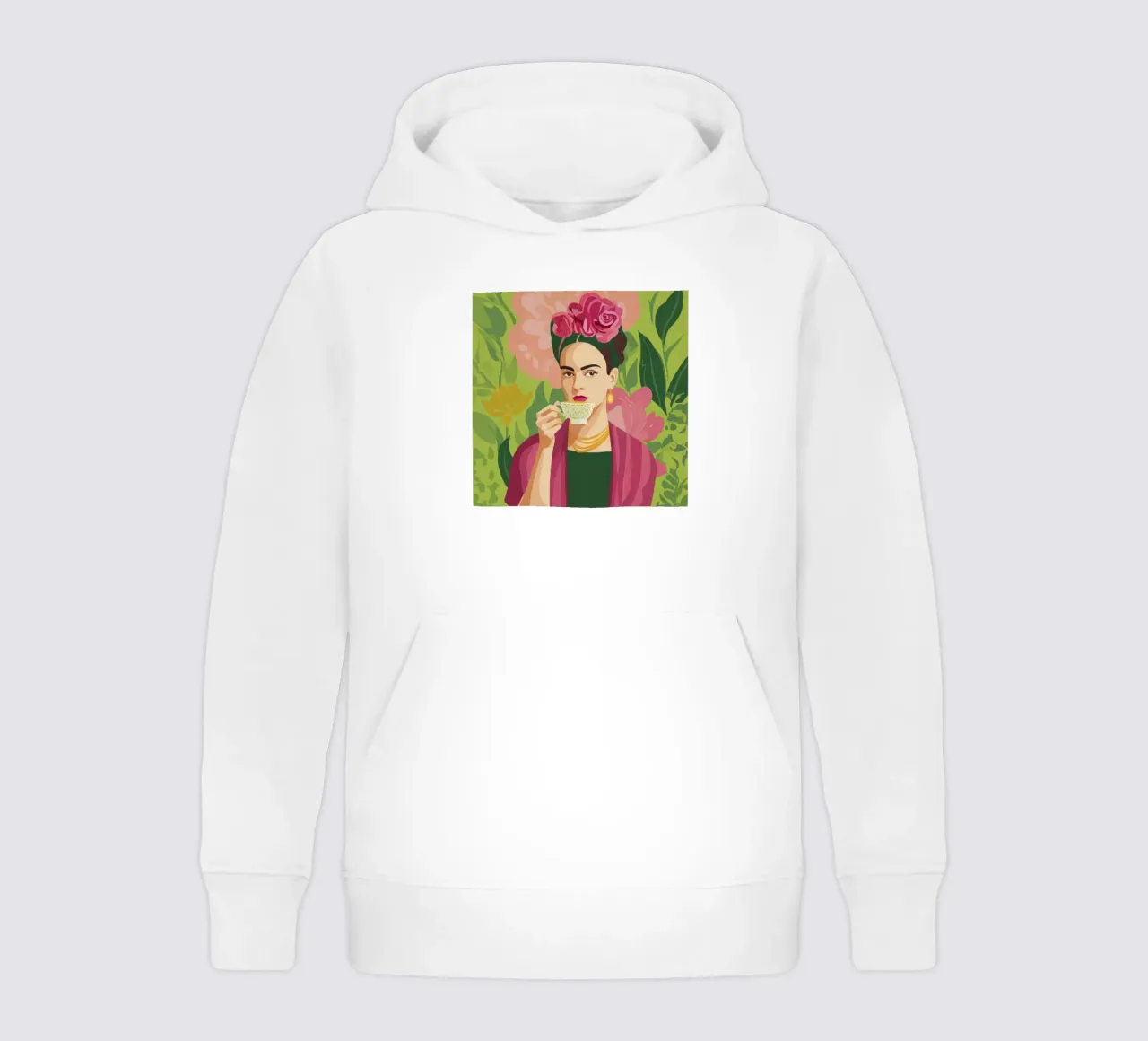 Ragazza messicana pastello con tè, atmosfera moderna del Midcentury felpa bambino con cappuccio da Modern Muse