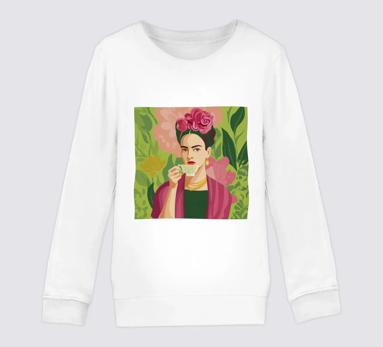 Ragazza messicana pastello con tè, atmosfera moderna del Midcentury felpa bambino da Modern Muse
